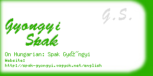 gyongyi spak business card